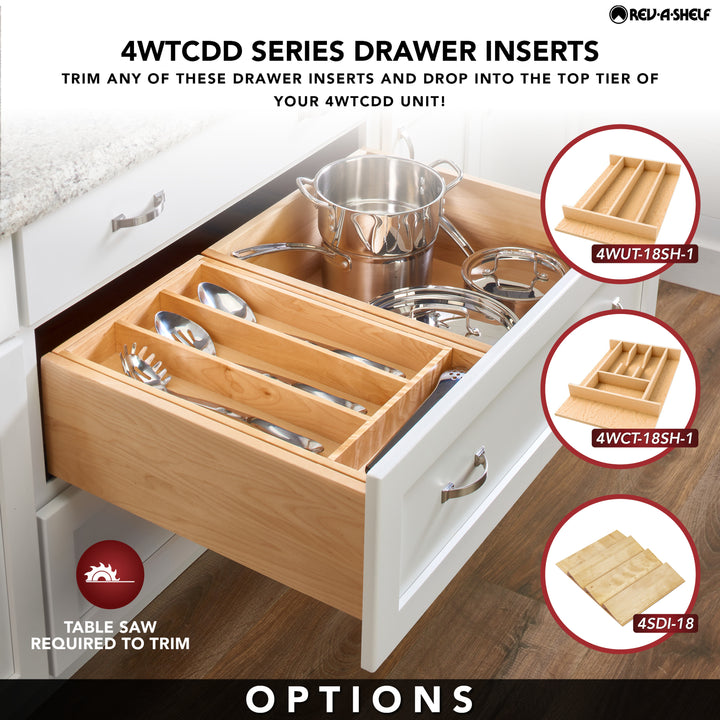 Rev-A-Shelf 27'' Tiered Deep Drawer Organizer with Soft-Close, 4WTCDD-30HSC-1