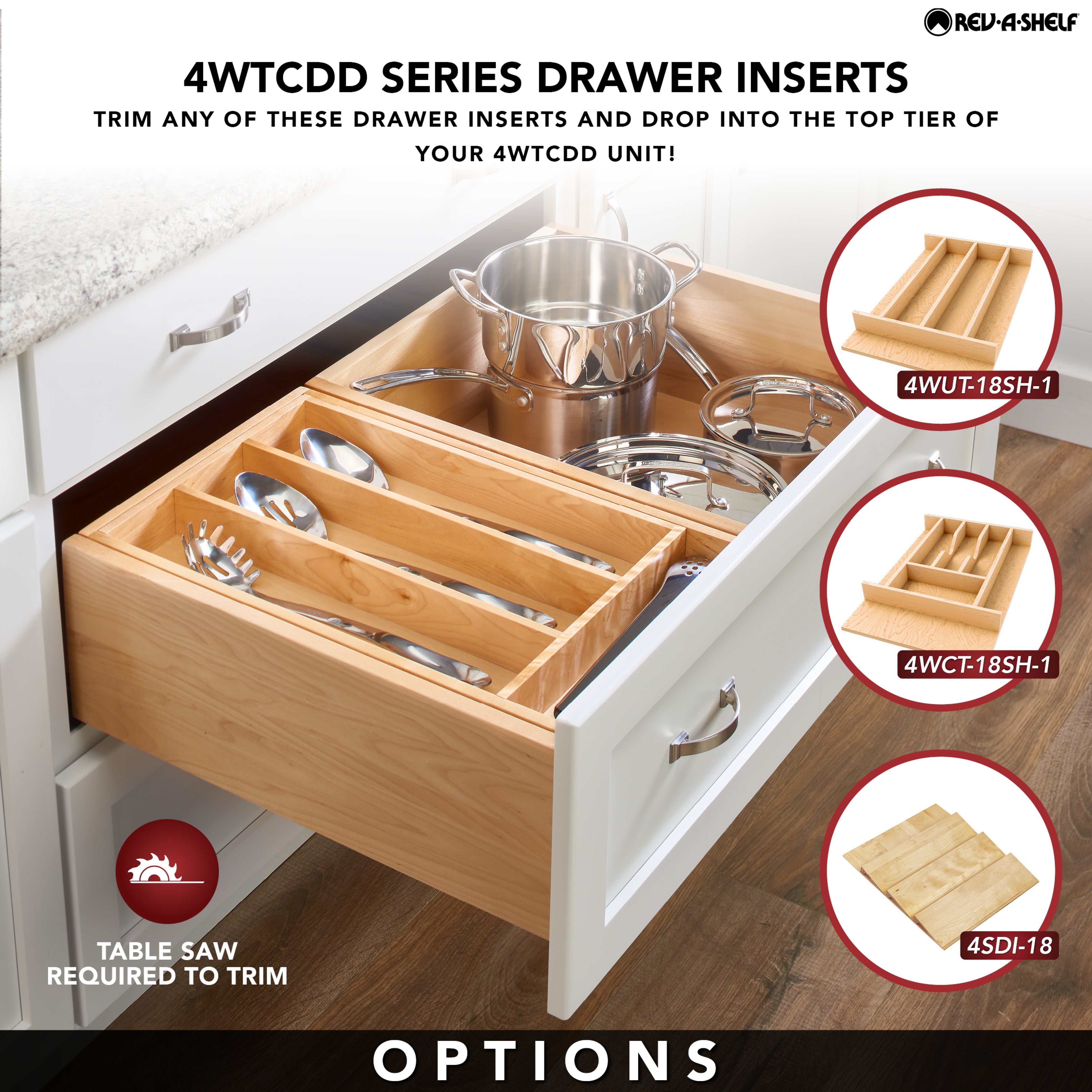Rev-A-Shelf Maple Two-Tier Deep Drawer System w/ BLUM Soft-Close, 4WTCDD-30HSC-1