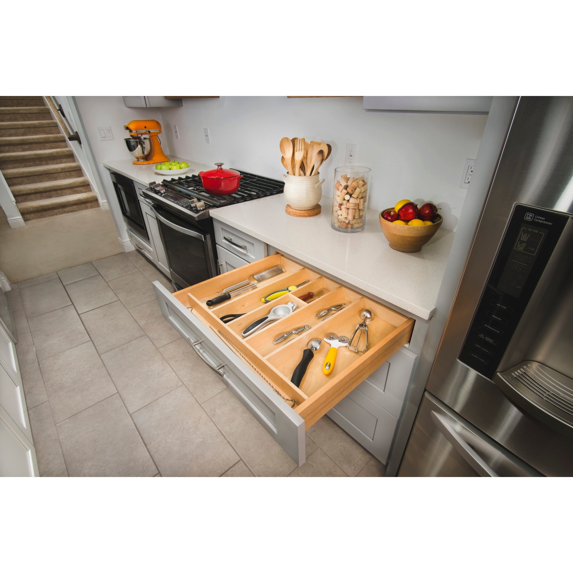 Rev-A-Shelf 4WUT-3SH 24-Inch Shallow Wood Drawer Utility Tray Insert (Open Box)