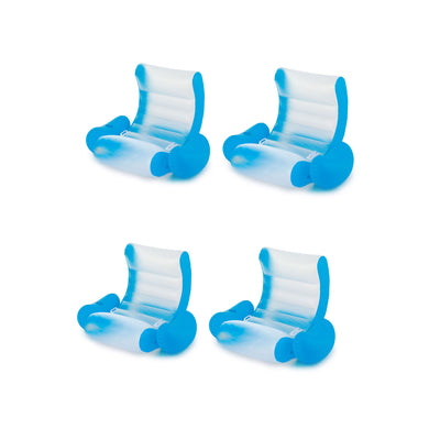 Summer Waves 24ft x 52in Pool Set and 4 Pack of Inflatable Rocking Chair Lounges - VMInnovations