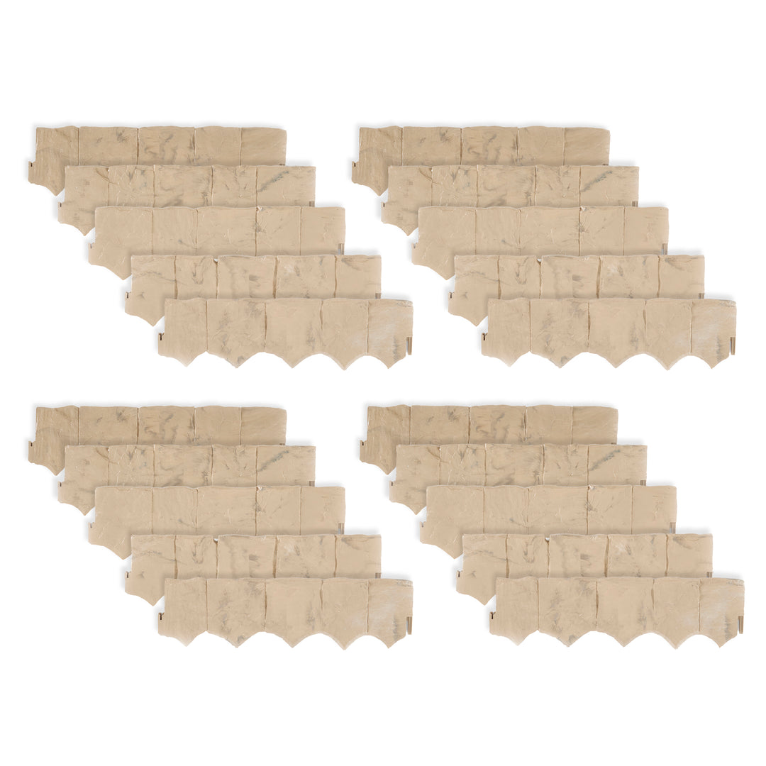 Suncast Landscape Design Border Decorative Natural Rock Plastic Edging (20 Pack)