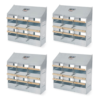 Brower 406B Galvanized Steel 6 Hole 30 Bird Nest Chicken Brooding Box (4 Pack)