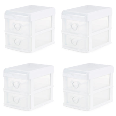 Gracious Living 2 Drawer Desktop Countertop Organizer with Flip Top Lid (4 Pack)