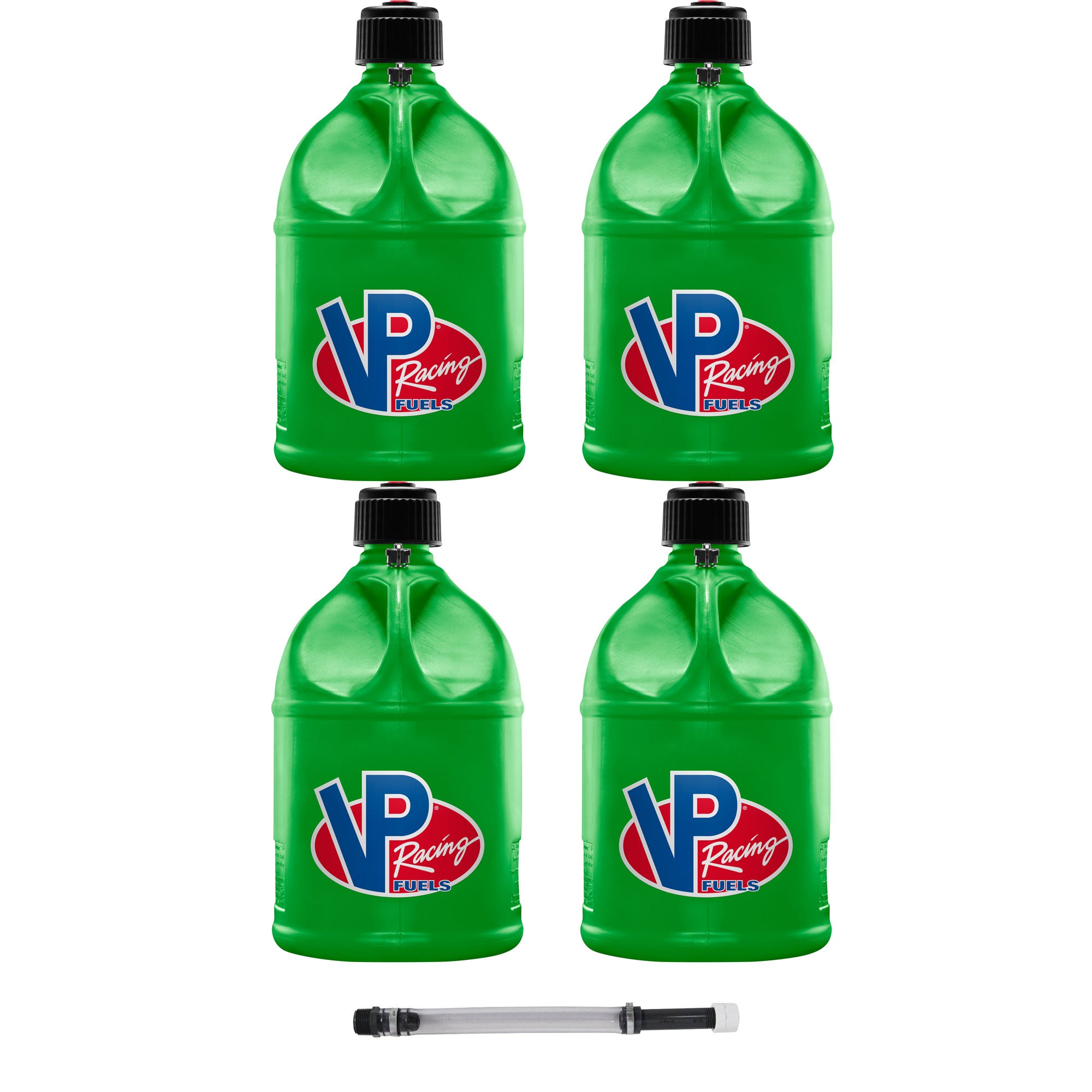 VP Racing Motorsport 5.5 Gallon Round Plastic Utility Jug (4 Pack) & 14 Inch Hose
