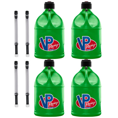 VP Racing Motorsport 5.5 Gallon Round Plastic Utility Jug (4 Pack) & Hose (4 Pack)
