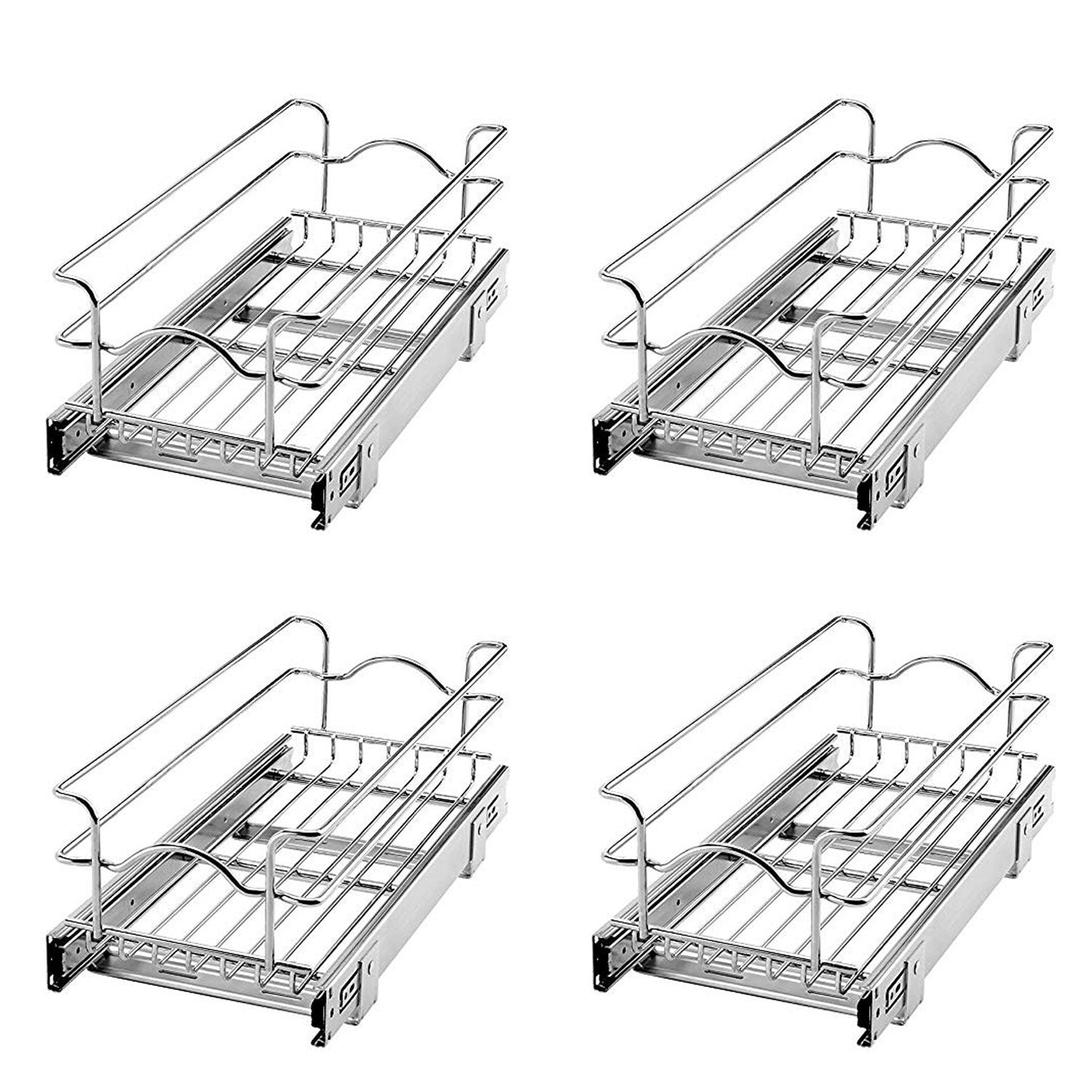 Rev A Shelf 5WB1-0918-CR 9 x 18 Inch Kitchen Cabinet Pull Out Basket (4 Pack) - VMInnovations