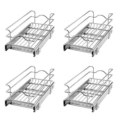 Rev A Shelf 5WB1-0918-CR 9 x 18 Inch Kitchen Cabinet Pull Out Basket (4 Pack) - VMInnovations