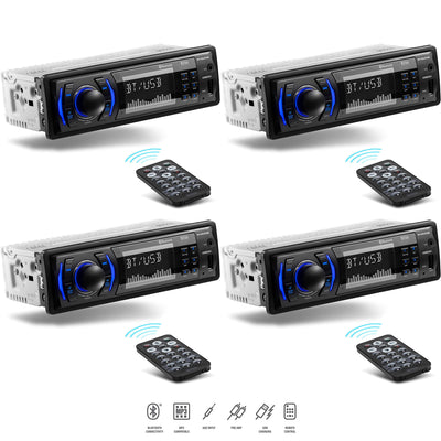 Boss 616UAB Single Din USB/SD AUX Bluetooth Radio Car Stereo Receiver (4 Pack)