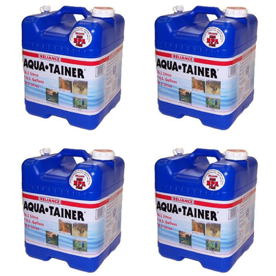 Reliance Products Aqua Tainer 7 Gallon Drinking Water Storage Container (4 Pack)
