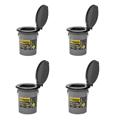 Reliance Products Luggable Loo Portable Lightweight 5 Gal Toilet, Gray (4 Pack)