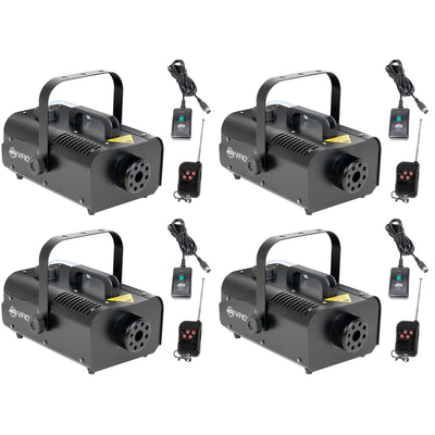 American DJ VF1000 1000W 1 Liter Mobile Smoke Fog Machine with Remotes (4 Pack)