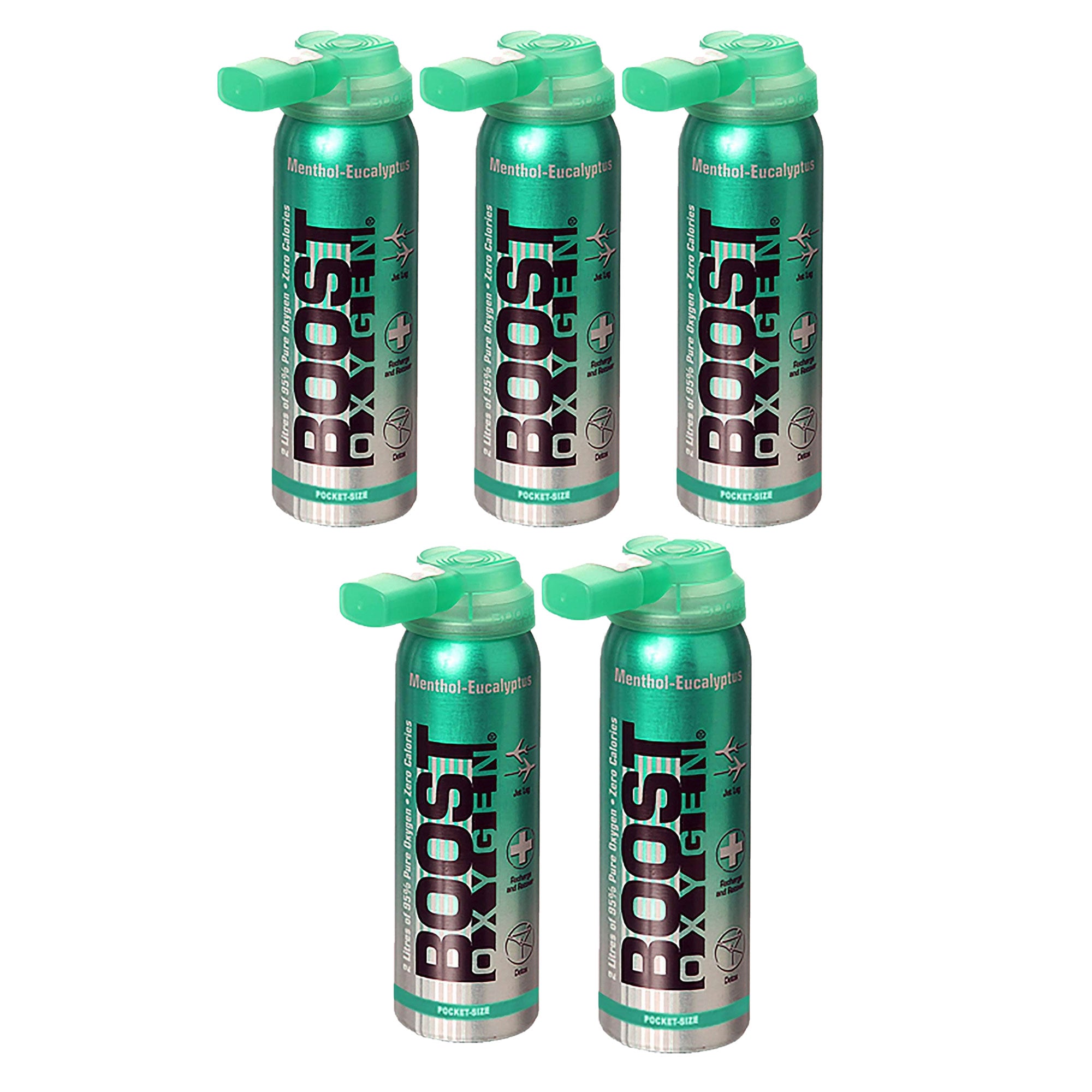 Boost Oxygen Menthol Eucalyptus Portable Oxygen Pocket Size (5 pack)