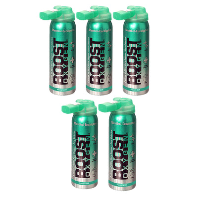 Boost Oxygen Menthol Eucalyptus Portable Oxygen Pocket Size (5 pack)