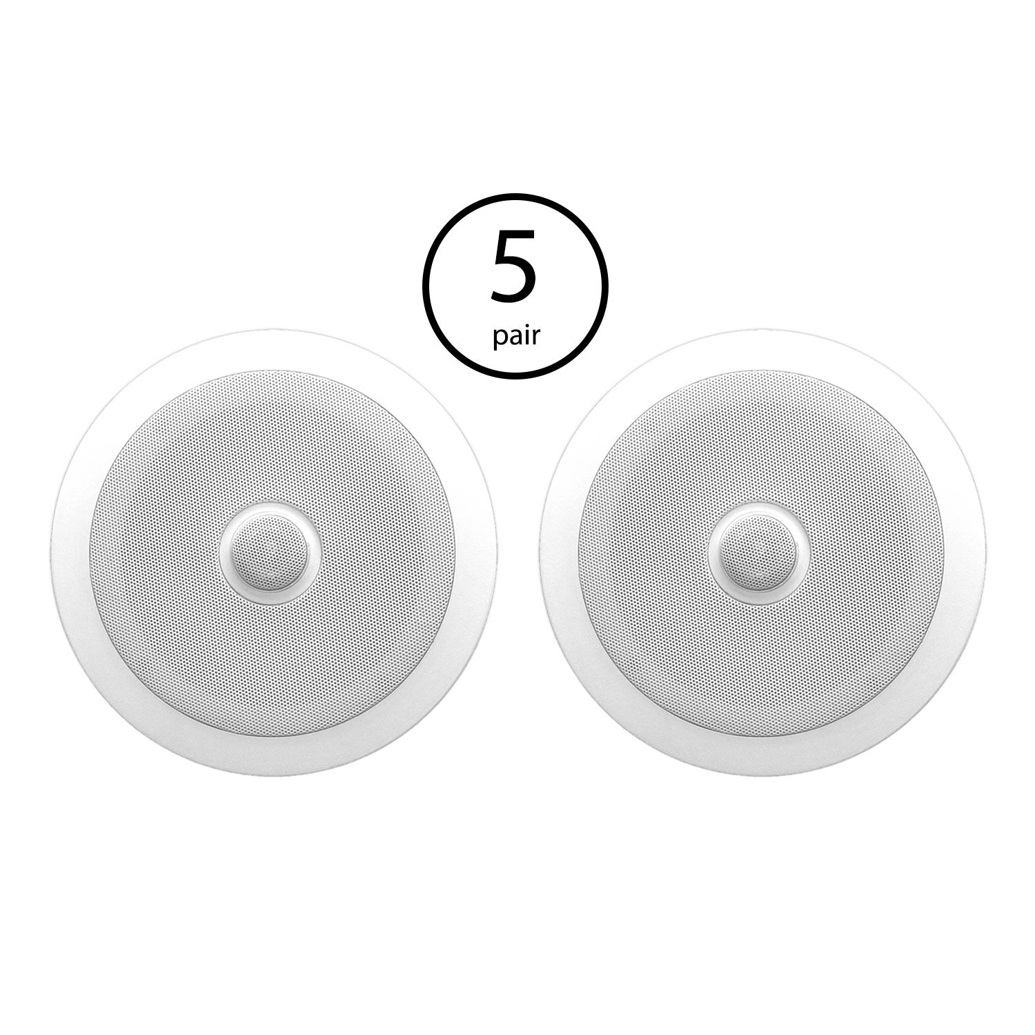 Pyle PDIC60 6.5 Inch 250 Watt 2 Way In Wall/Ceiling Home Speaker System (5 Pair) - VMInnovations