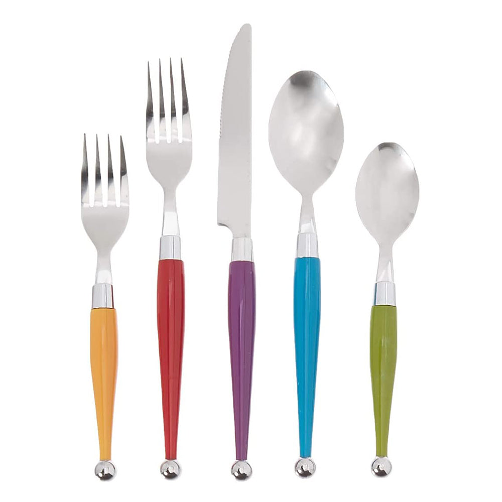 Gibson Art Deco Stainless Steel Flatware Silverware Set with Rack, 20 Piece