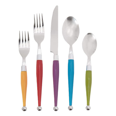 Gibson Art Deco Stainless Steel Flatware Silverware Set with Rack, 20 Piece