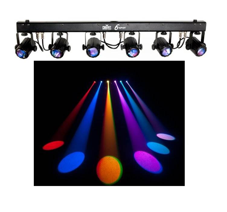 CHAUVET 6SPOT 6 SPOT LED Effect Stage Light Bar System + CH-02 Stand + Cables