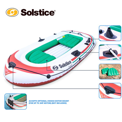 Swimline Solstice 30400 Voyager Inflatable 4 Person Fishing Leisure Boat Raft - VMInnovations
