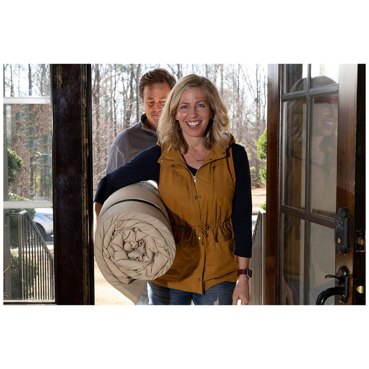 Disc-O-Bed Adult Extra Lrg Memory Foam Sleeping Bag & Duvet,Cappuccino(Open Box) - VMInnovations