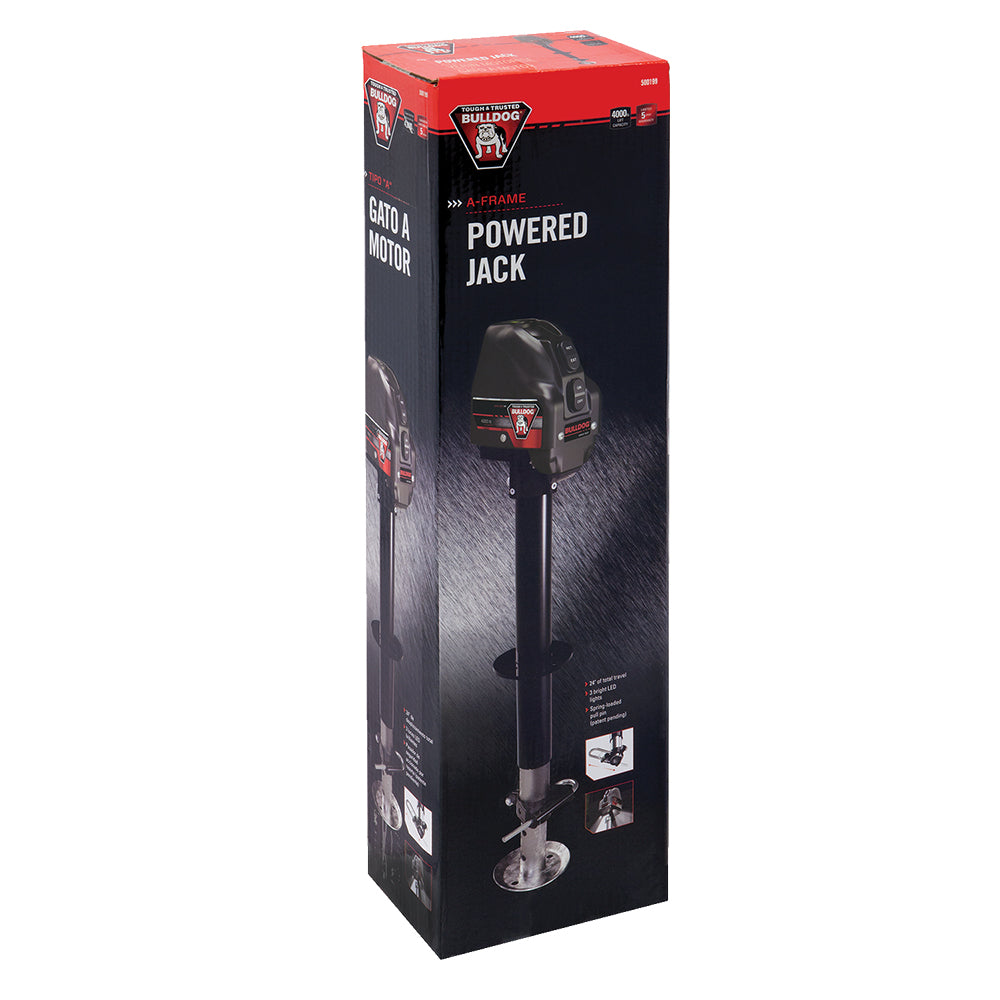 Bulldog Powered Drive Electric Tongue 4000 Lb Lift Capacity A Frame Trailer Jack - VMInnovations