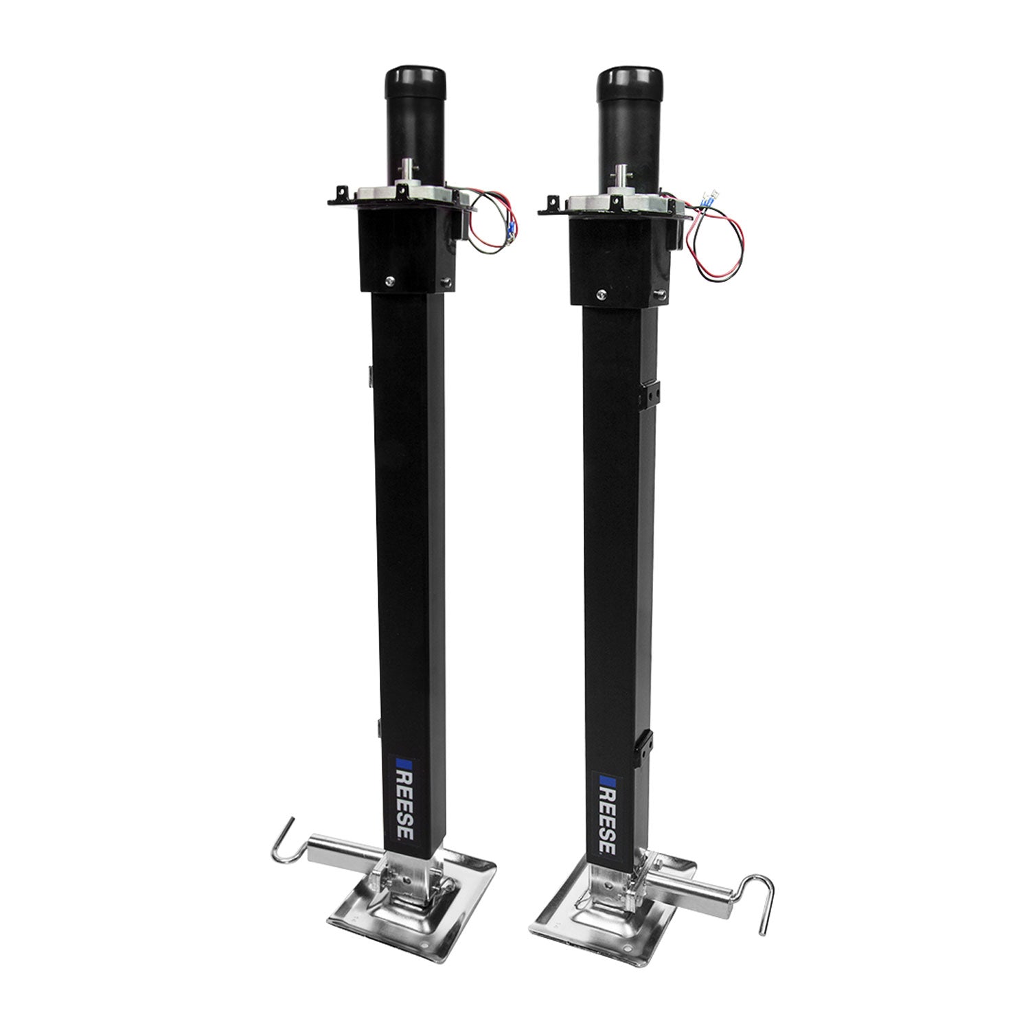 Reese 500708 Pair of Single Output Fifth Wheel Landing Jacks w/ Assembled Motors - VMInnovations