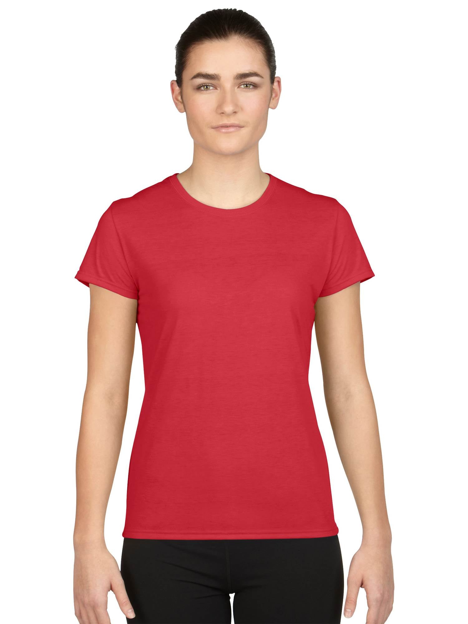 Gildan Missy Fit Womens X-Small Adult Performance Short Sleeve T-Shirt, Red - VMInnovations