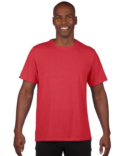 Gildan Mens Large Adult Performance Short Sleeve T-Shirt, Red (Open Box)