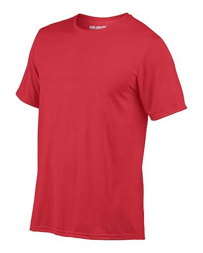 Gildan Mens Large Adult Performance Short Sleeve T-Shirt, Red (Open Box)