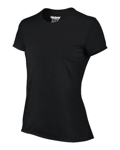 Gildan Womens Large Adult Performance Short Sleeve T-Shirt, Black (Open Box)