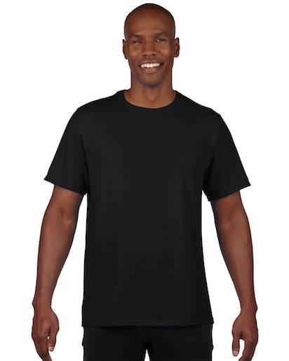Gildan Mens X-Large Adult Performance Short Sleeve T-Shirt, Black (Open Box)