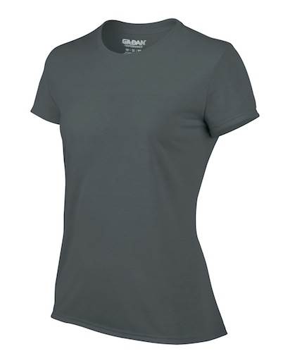 Gildan Womens Medium Adult Performance Short Sleeve T-Shirt, Charcoal (Open Box)