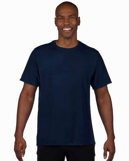 Gildan Mens Large Adult Performance Short Sleeve T-Shirt, Navy Blue (Open Box)