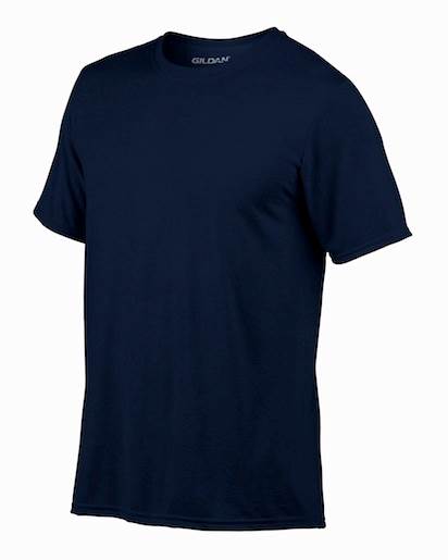 Gildan Mens Large Adult Performance Short Sleeve T-Shirt, Navy Blue (Open Box)