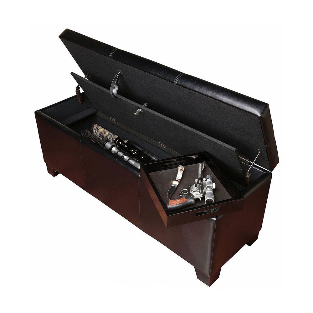 American Furniture Classics Hidden Bench Storage Safe Cabinet, Brown (Open Box)