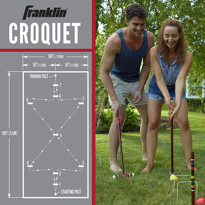 Franklin Sports 50211 Classic Family Outdoor Game Croquet Set with Accessories
