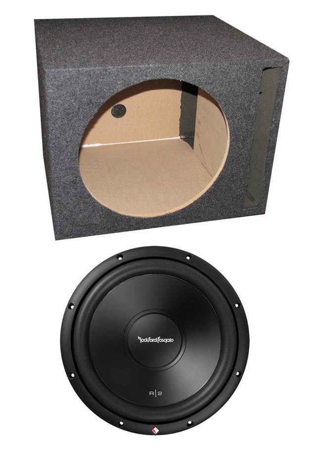 ROCKFORD FOSGATE R2D4-12 12" 500W 4-Ohm Car Subwoofer + Single Vented Sub Box