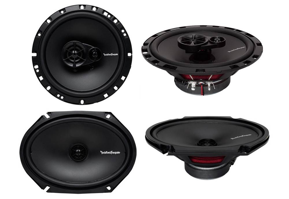 2) Rockford Fosgate R168X2 6x8" 110W 2 Way + 2) R165X3 6.5" 90W 3 Way Speakers