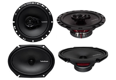 2) Rockford Fosgate R168X2 6x8" 110W 2 Way + 2) R165X3 6.5" 90W 3 Way Speakers
