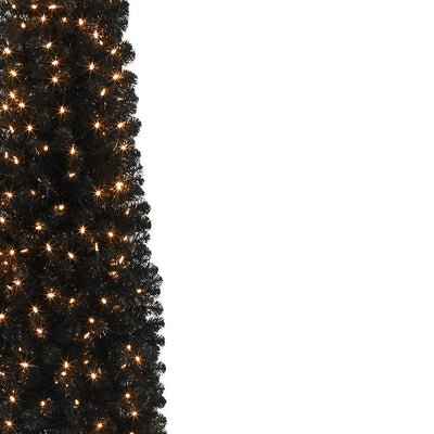 Treetopia Stiletto Black Pencil 7 Ft Prelit Christmas Tree w/ Lights (Used) - VMInnovations