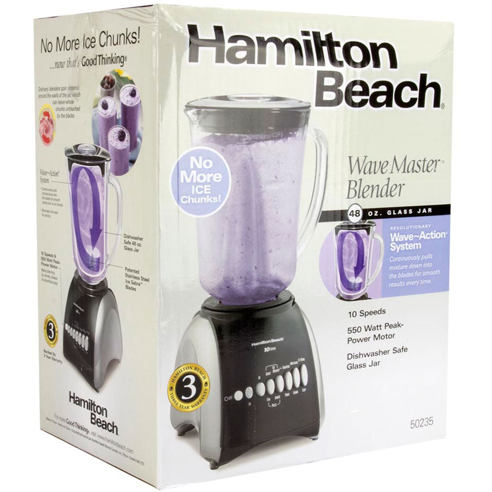New Hamilton Beach 50235 550W WaveMaster 10Speed Kitchen Blender Mixer(Open Box)