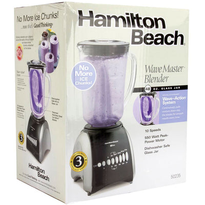 New Hamilton Beach 50235 550W WaveMaster 10Speed Kitchen Blender Mixer(Open Box)