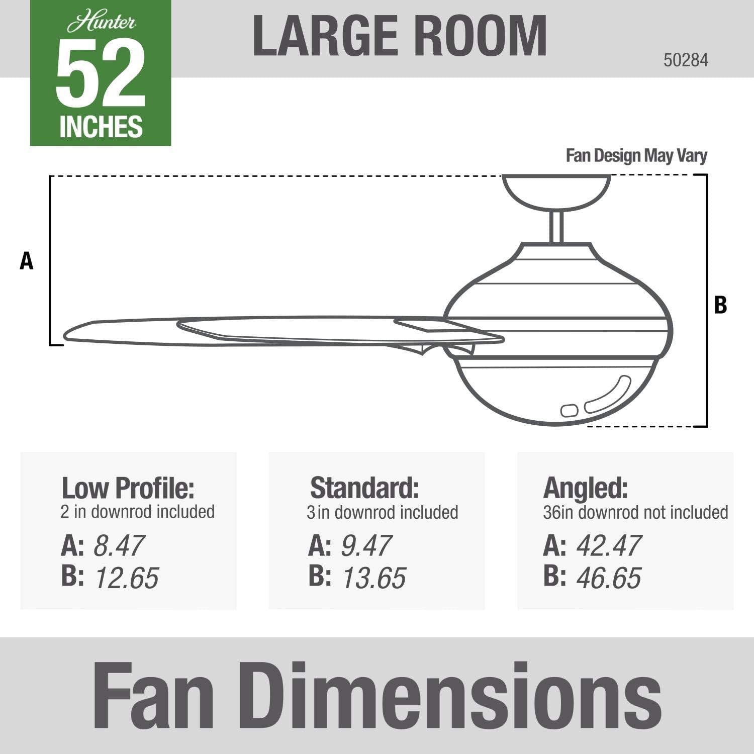 Hunter Fan Company Dempsey Ceiling Fan, LED Light & Remote, Grey Oak (Open Box)