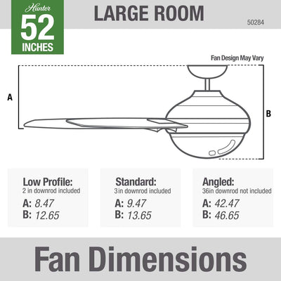Hunter Fan Company Dempsey Ceiling Fan, LED Light & Remote, Grey Oak (Open Box)