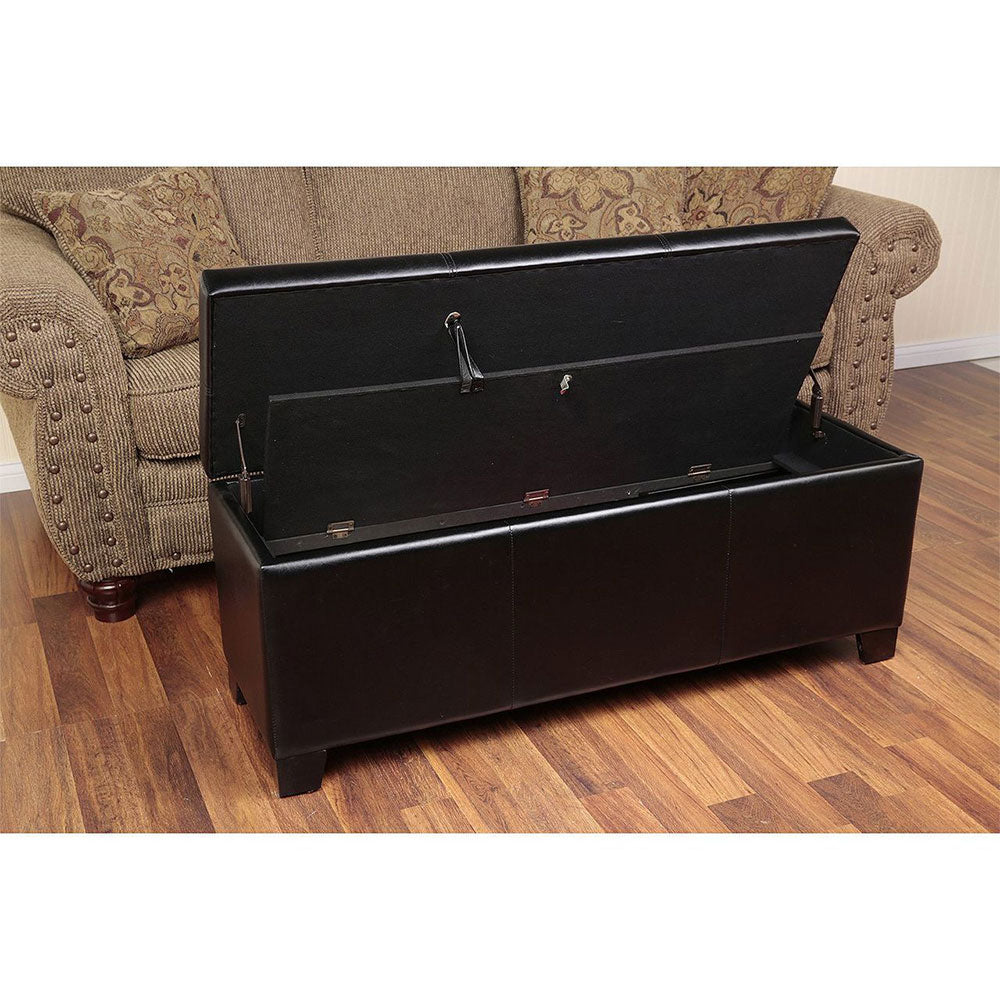 American Furniture Classics Hidden Bench Storage Safe Cabinet, Brown (Open Box)