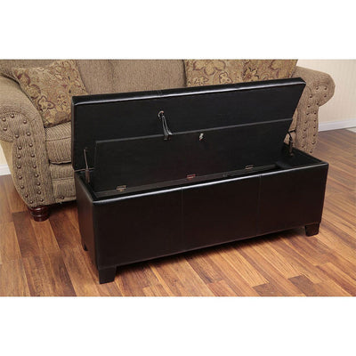 American Furniture Classics Hidden Bench Storage Safe Cabinet, Brown (Open Box)