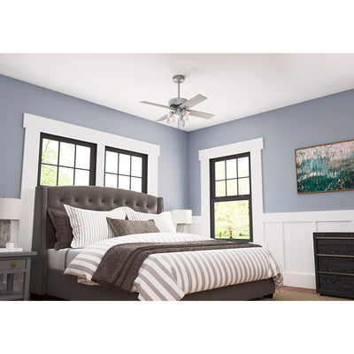 Hunter Fan Company Pelston 44 Inch Small Room Ceiling Fan w/ LED Light, Silver
