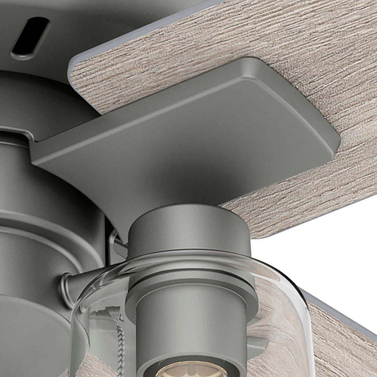 Hunter Fan Company Pelston 44 Inch Small Room Ceiling Fan w/ LED Light, Silver