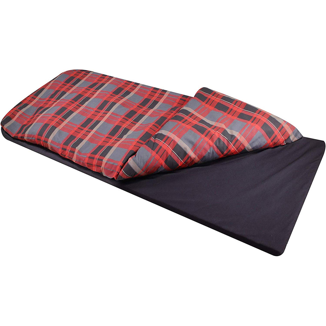 Disc-O-Bed Duvalay Memory Foam Sleeping Pad Duvet Mat, Lumberjack Plaid (Used)