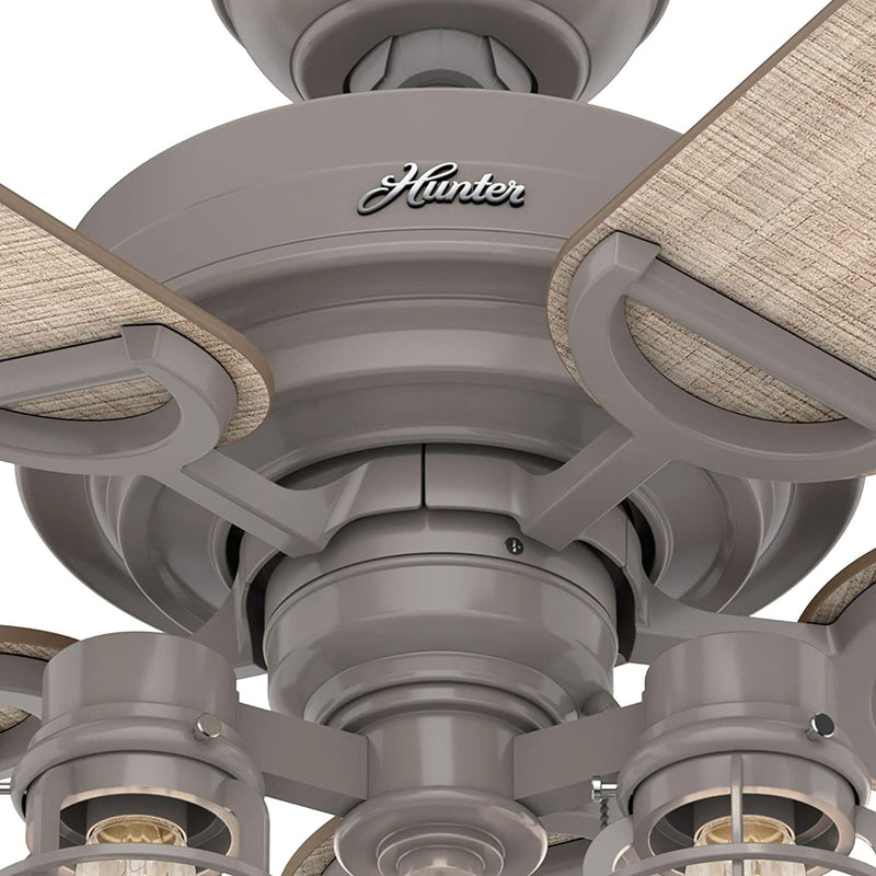 Hunter 52 Inch Starklake Indoor/Outdoor Ceiling Fan w/ 3 Lights, Quartz Grey