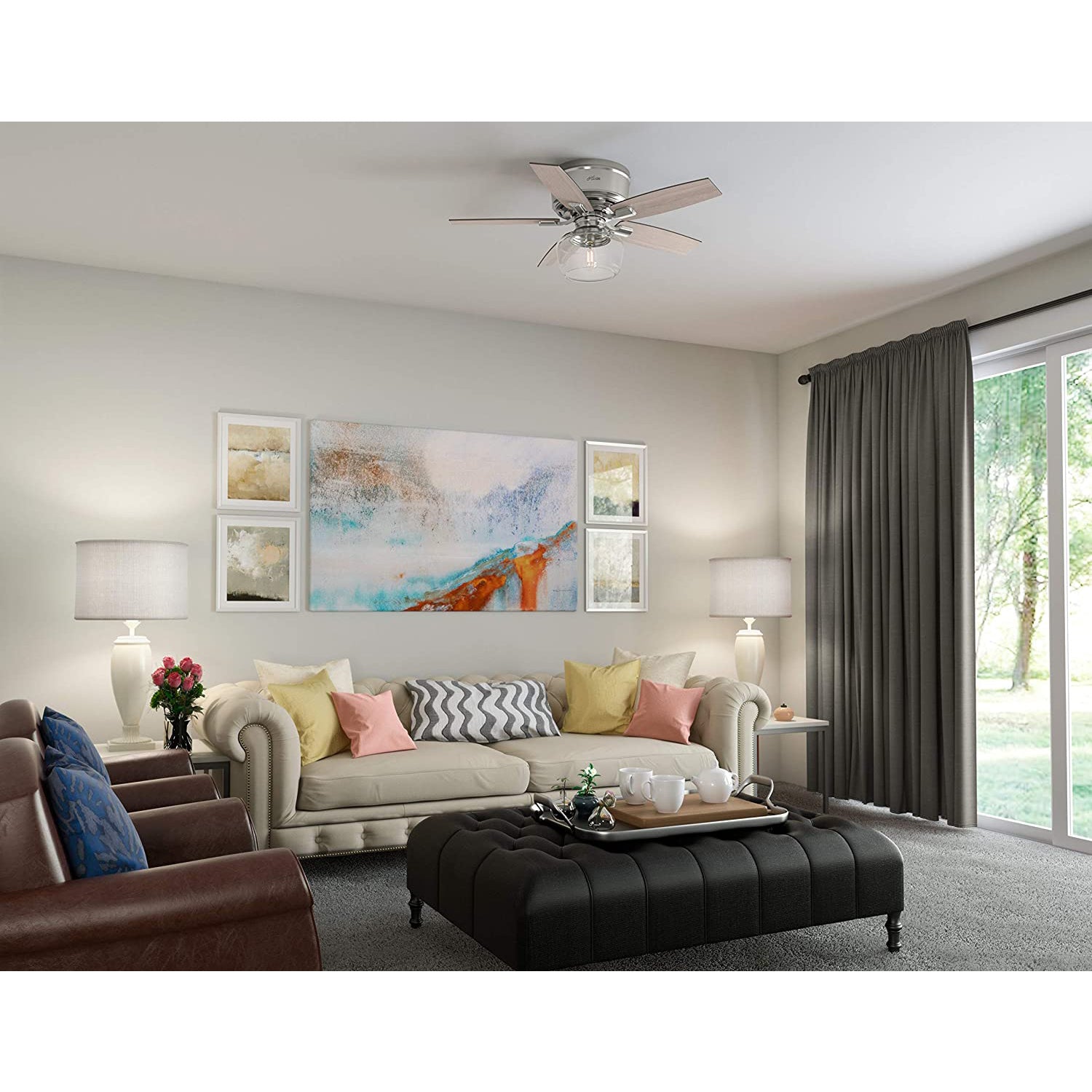 Hunter Bennett 44" Ceiling Fan with Remote Control, Brushed Nickel (Open Box)
